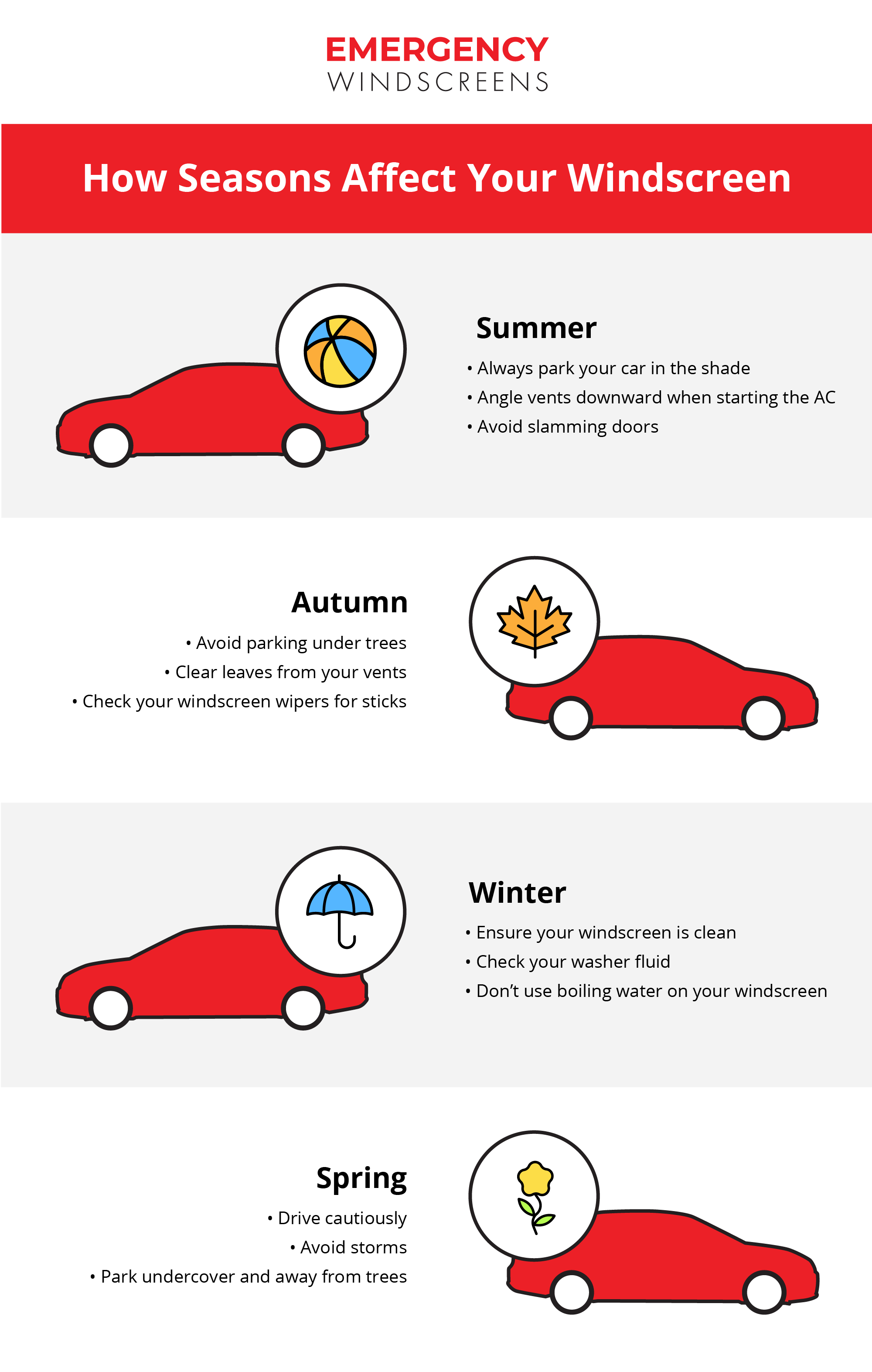 How Seasons Affect Your Windscreen Infographic